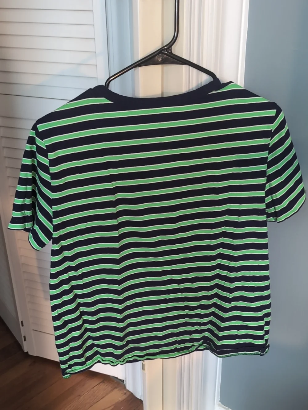 GAP Vintage Striped Short Sleeve Tee in Navy and Lime